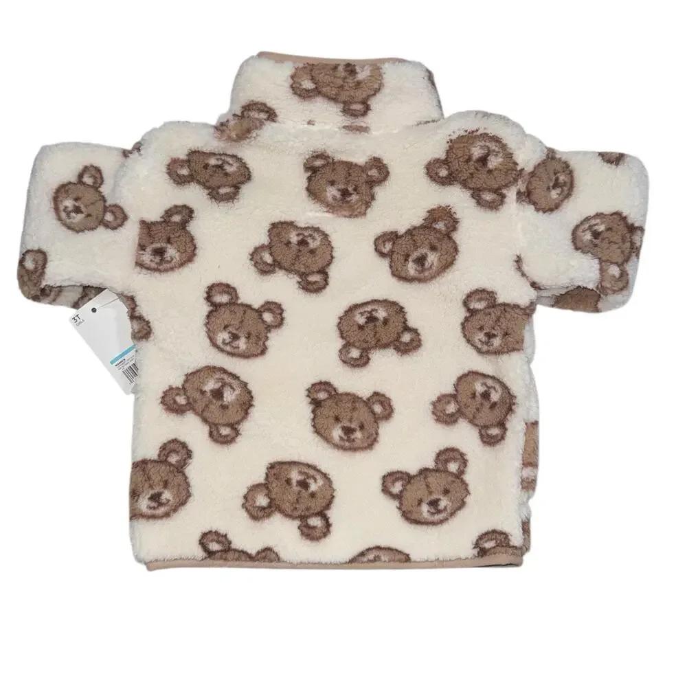 Fleece Jacket unisex Brown and Beige Jumping Beans High Pile SZ/3T